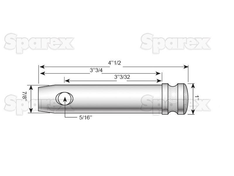 Lower link pin 22x78mm Cat. 1 for David Brown 880 (800 Series)