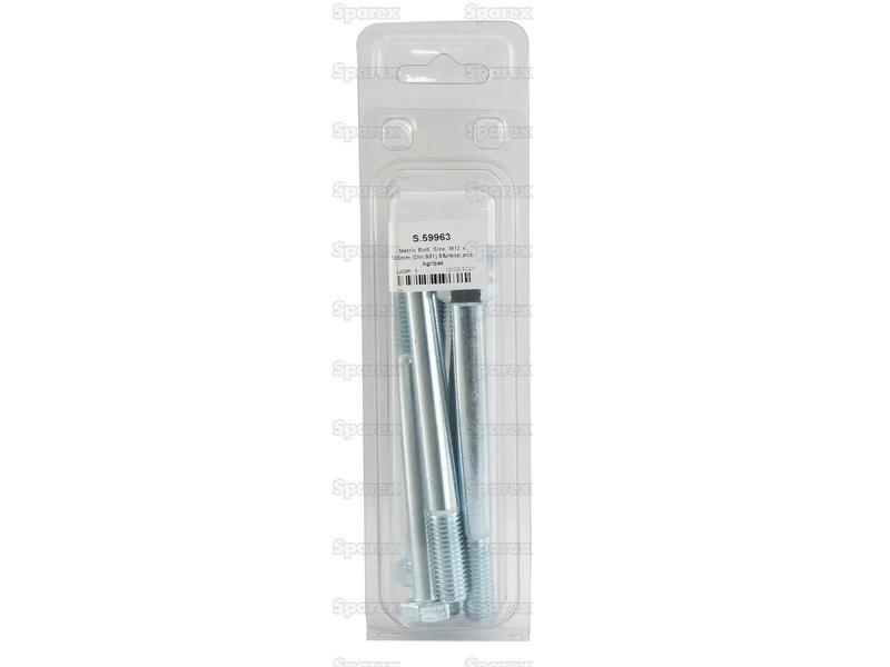 Metric Bolt, Size: M12 x 120mm (Din 931) 6 pcs. Agripak