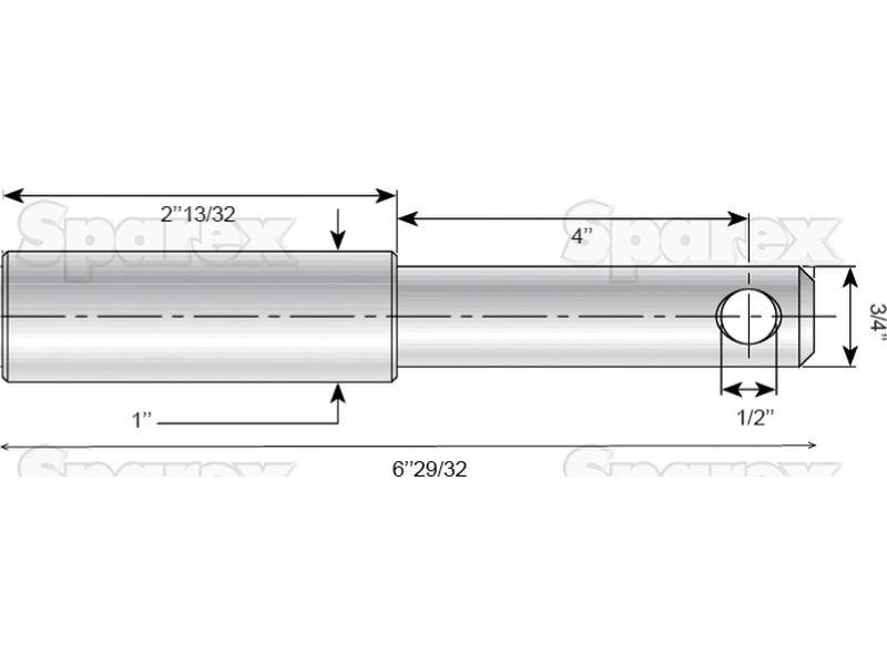 Top link pin - Dual category 19 - 25mm Cat.1/2 for Case IH (3137660R1)