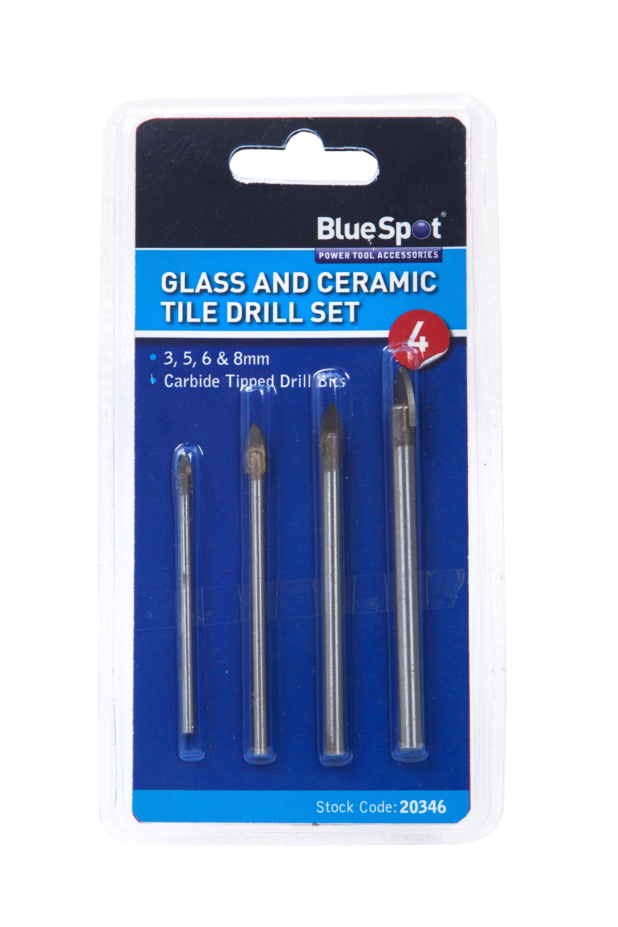 Blue Spot Tools 4 PCE Tile And Glass Drill Set (3 - 8mm)
