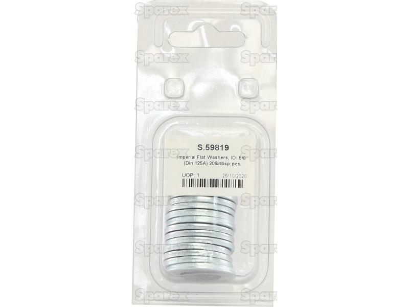 Imperial Flat Washers, ID: 5/8'' (Din 125A) 20 pcs. Agripak