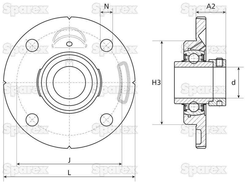 NTN SNR Four-Bolt Flanged Unit (EXFCE210)