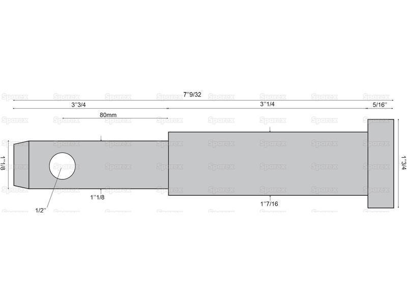 Lower link implement pin dual 28 - 36x185mm, Thread size xmm Thread size 2/3
