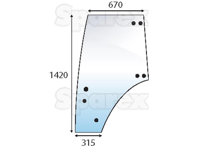 Door Glass LH for Fendt FAVORIT 926