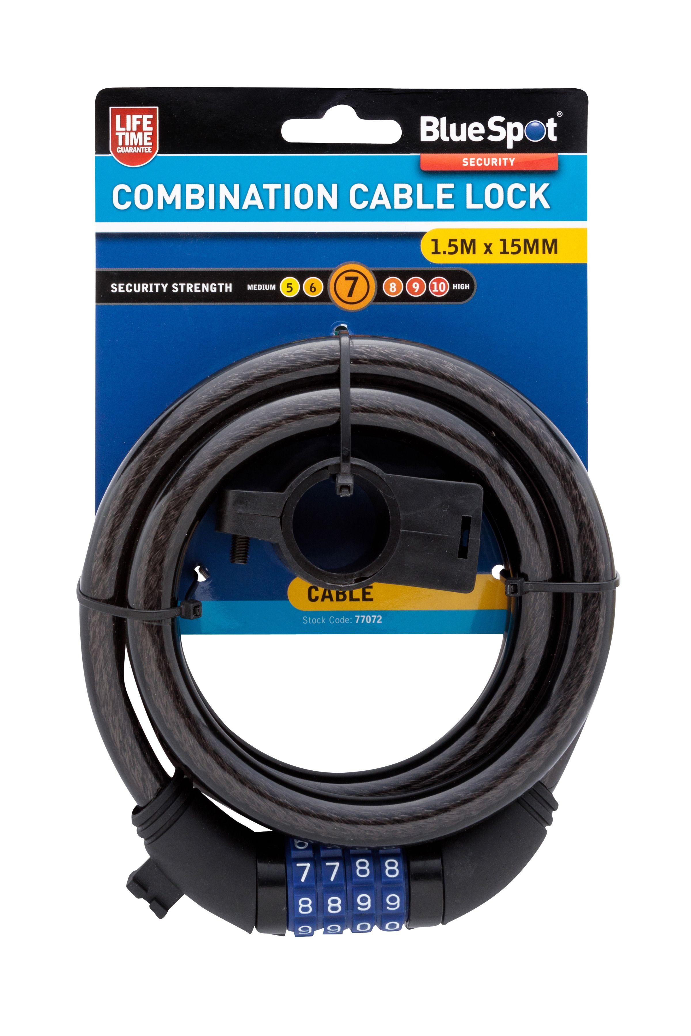 Blue Spot Tools 1.5m x 15mm Combination Cable Lock