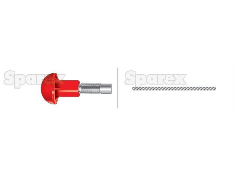 Engine Stop Cable - Length: 1200mm, Outer cable length: 1170mm. for Fiat 880 (Classic Models)