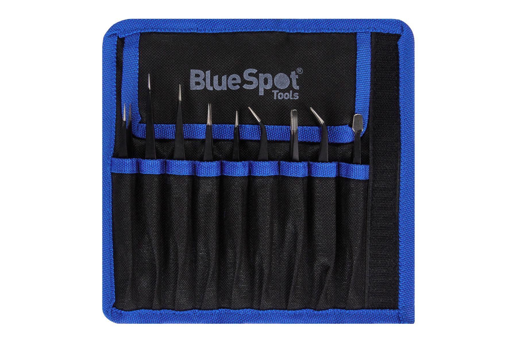 Blue Spot Tools 9 PCE ESD Tweezer Set In Wallet