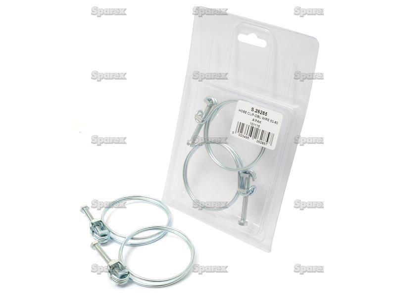Double Wire Hose Clip, Ø54-60mm. 2 pcs. Agripak.