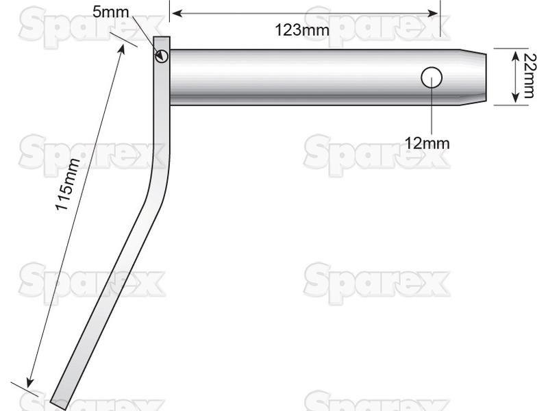 Lower link pin - Double shear 22x123mm Cat.1