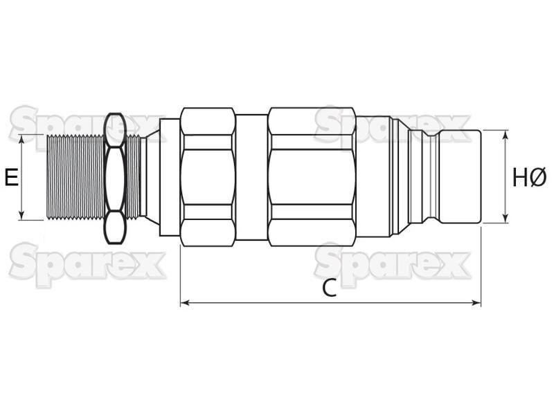 Stauff Flat Faced Coupling Male 1/2'' Body x M18 x 1.50 Metric Male Bulkhead