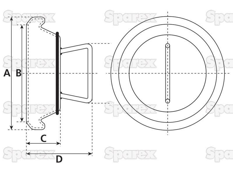 Female Galvanised Blanking Plug 6" Galvanised B |  for Bauer Slurry Equipment