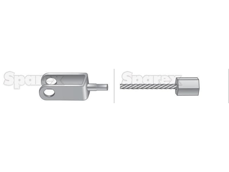 Foot Throttle Cable - Length: 1200mm, Outer cable length: 1073mm. for Massey Ferguson 240 (200 Series)