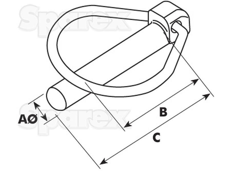 Pear Linch Pin, Pin Ø10.5mm x 44.5mm (5 pcs. Agripak)