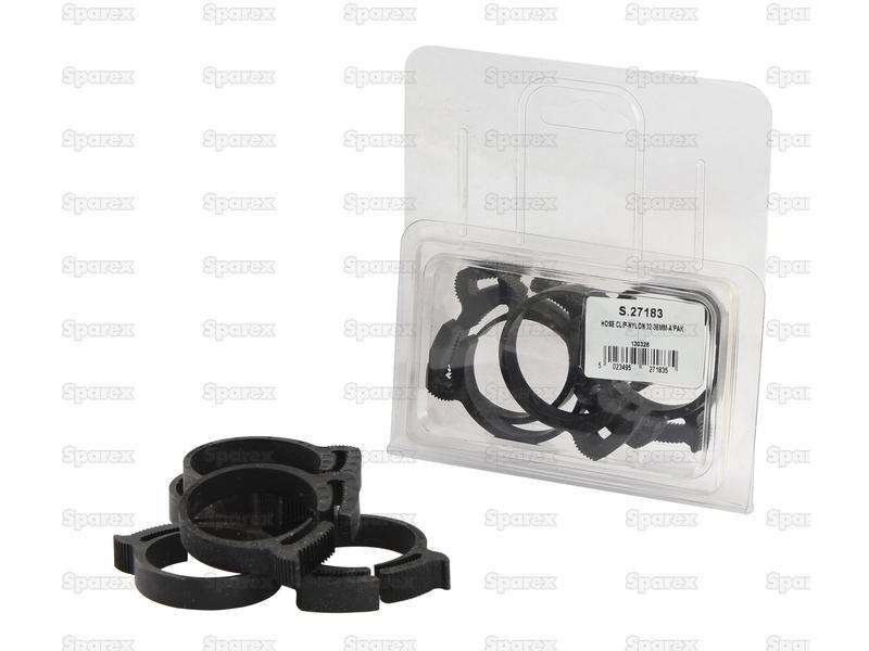 Nylon Hose Clip, Min Ø32mm, Max. Ø36mm, 5 pcs. Agripak.