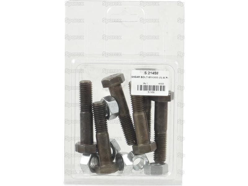 Shear Bolt- M14 x 65mm, 6 pcs Agripak, grade 14.9
