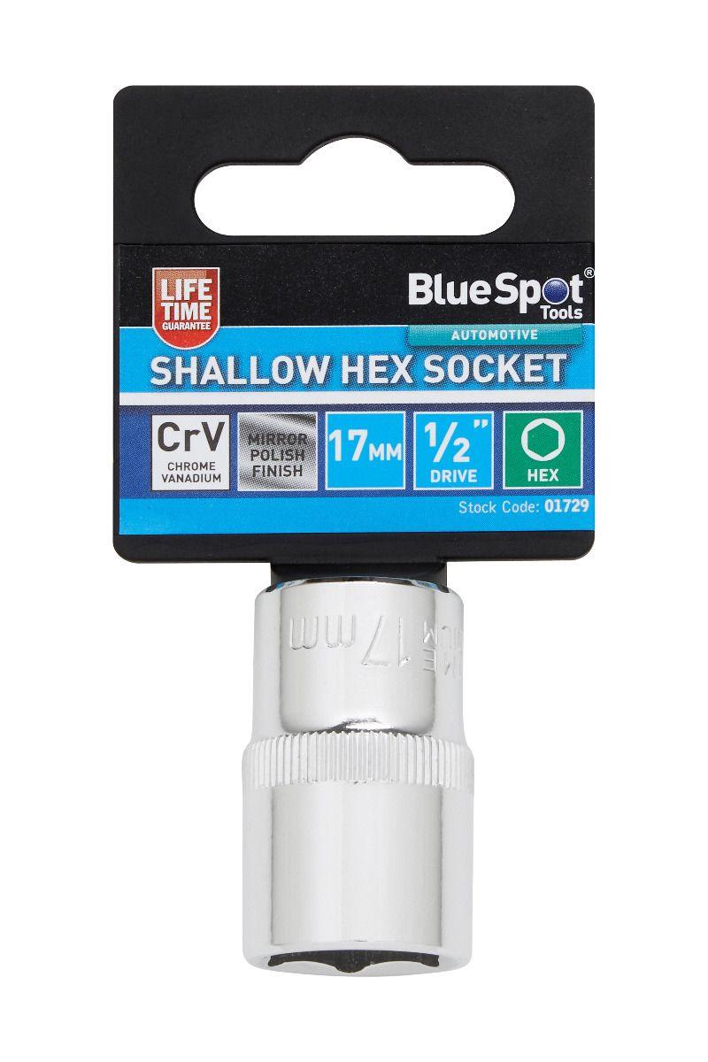 Blue Spot Tools Individual 17mm 1/2" Shallow Hex Socket