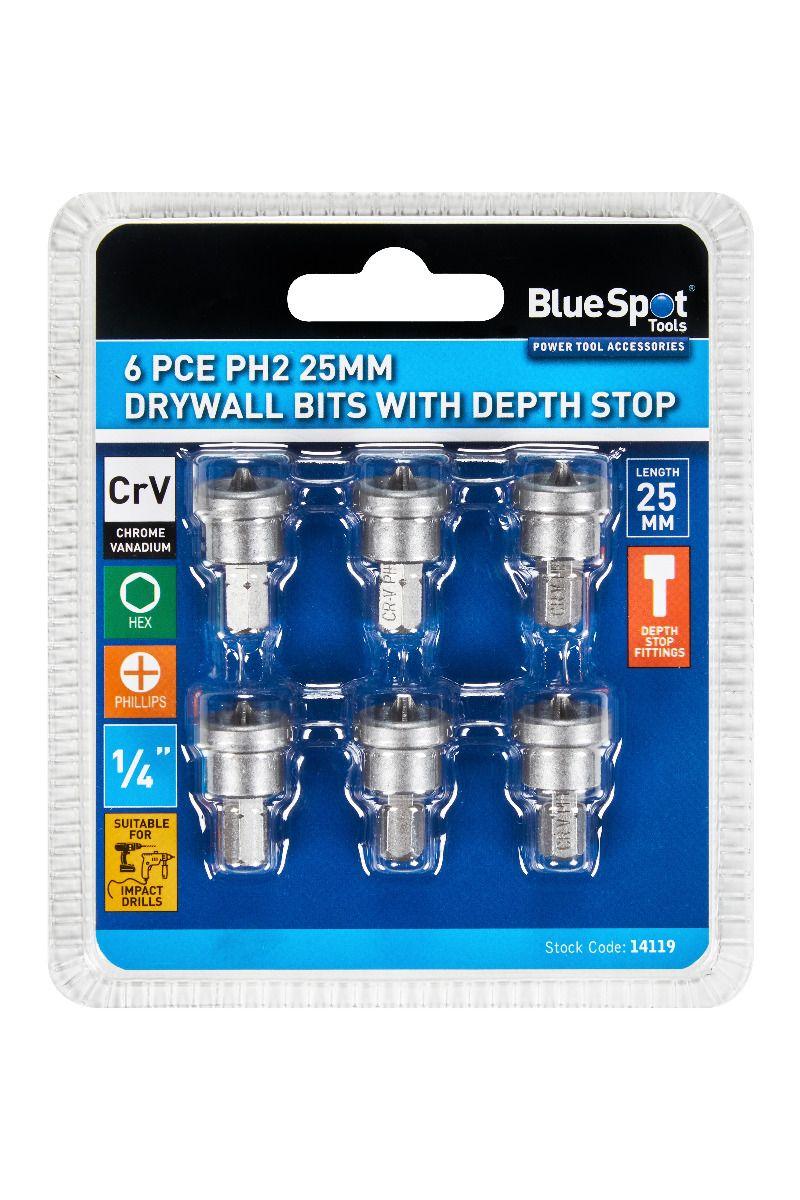 Blue Spot Tools 6 PCE PH2 25mm Drywall Bit Set