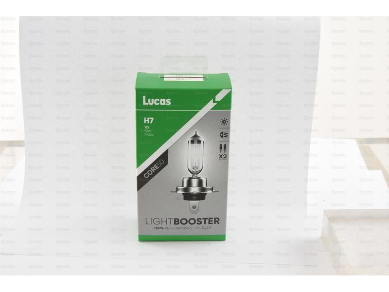 Halogen Lightbooster Core50 Head Light, H7, Twin Pack, 12V, 55W Lucas (LLX477XLPX2)