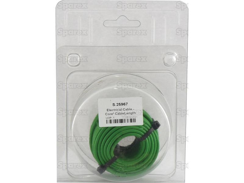 Electrical Cable - 1 Core, 2.5mm°² Cable, Green (Length: 10M), ()