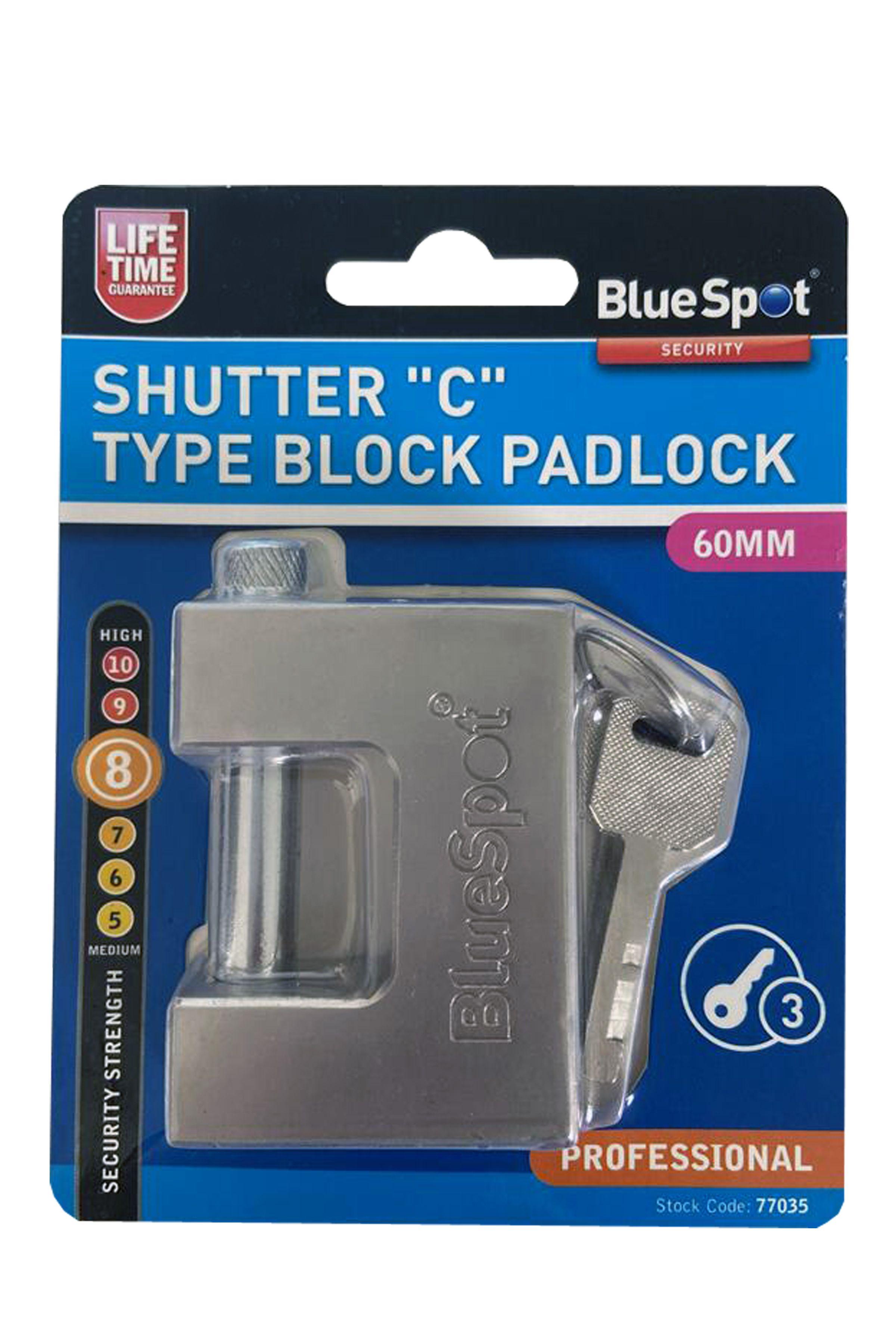 Blue Spot Tools 60mm Shutter "C" Type Block Padlock