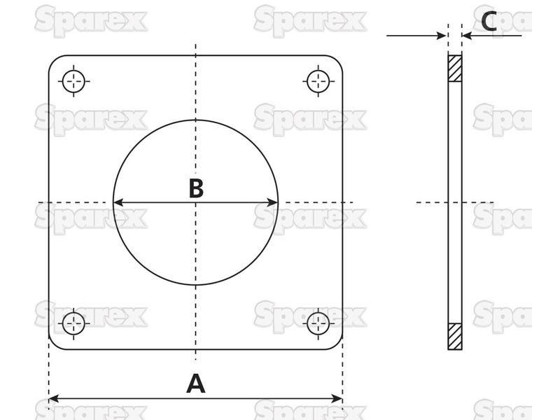 Weld on Square Flange 6'' (150mm) (Non Galvanised)