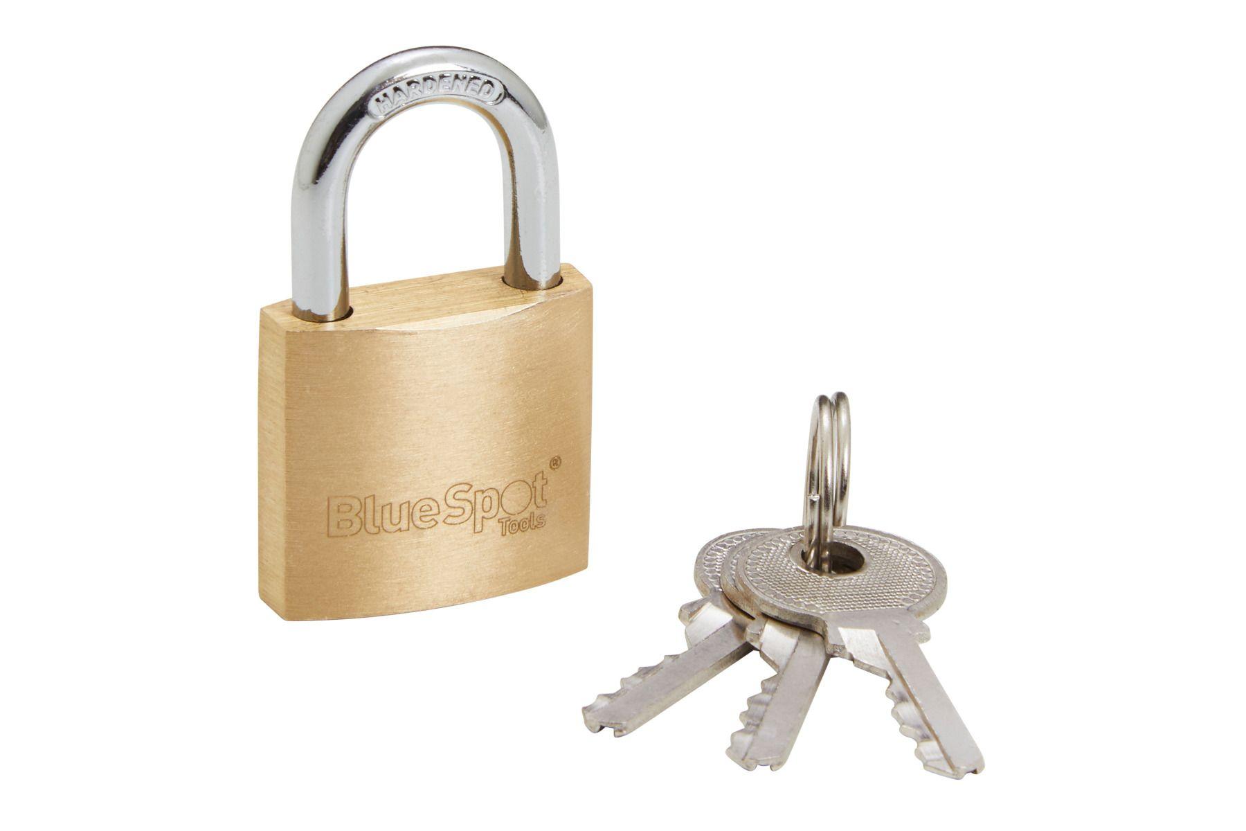 Blue Spot Tools 30MM Brass Padlock Double Locking