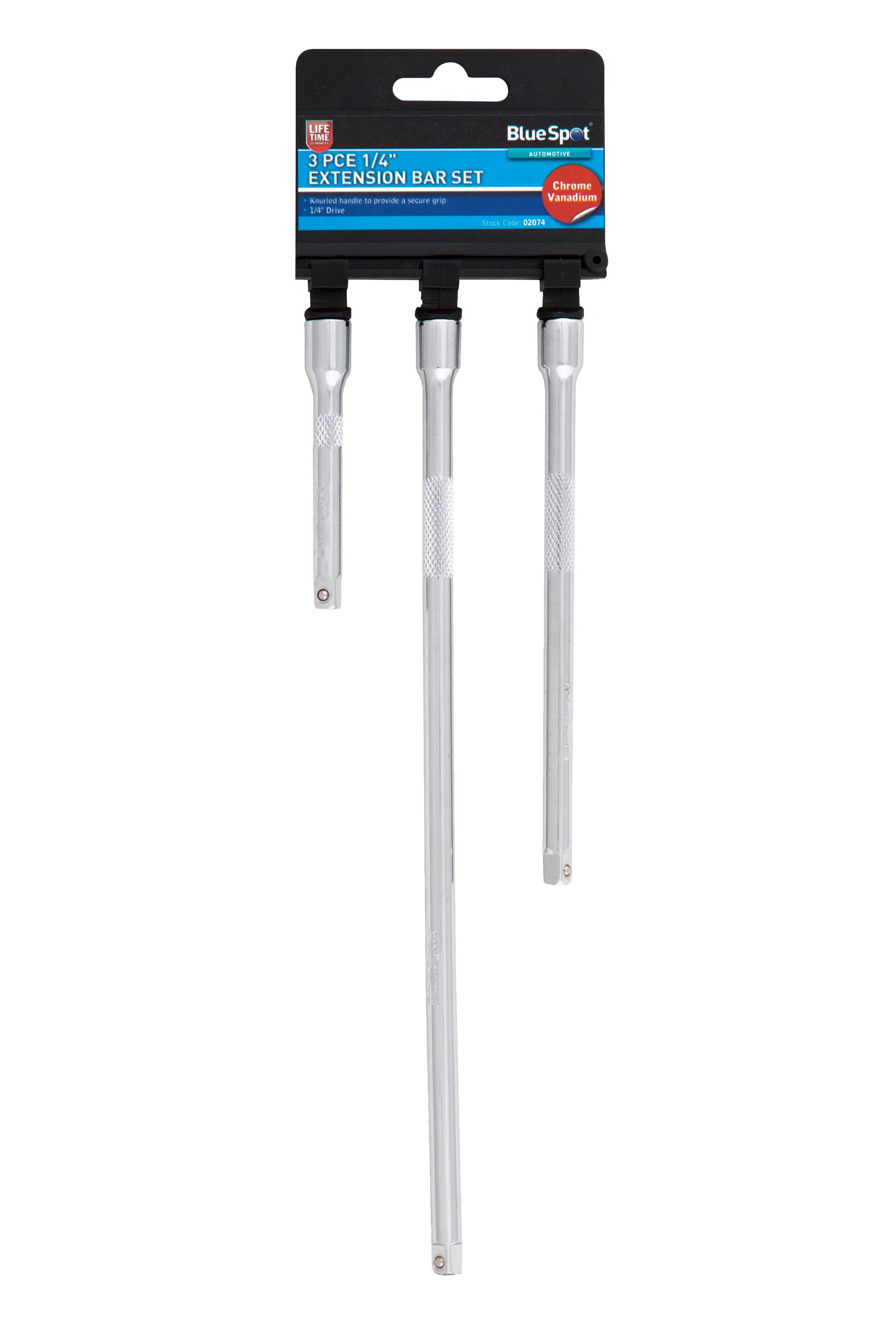 Blue Spot Tools 3 PCE 1/4" Chrome Vanadium Extension Bar Set
