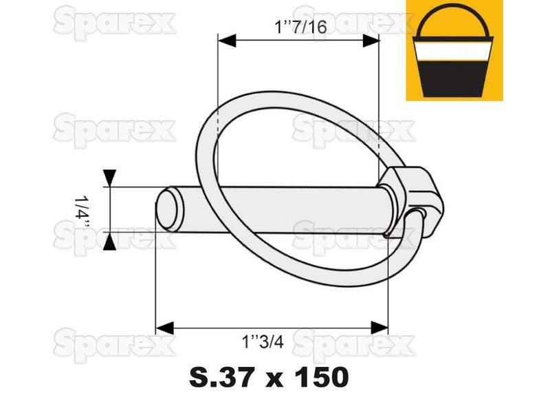 Round Linch Pin, Pin Ø6mm x 44.5mm (150 pcs. Small Bucket)