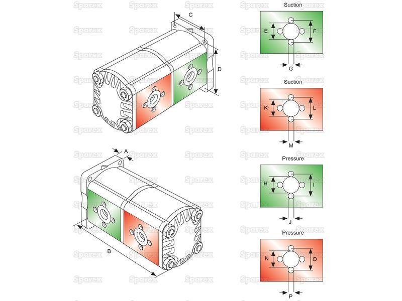 Tandem Hydraulic Pump for Massey Ferguson