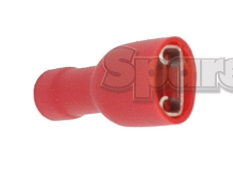 Pre Insulated Spade Terminal, Standard Crimp - Female, 6.3mm, Red (0.5 - 1.5mm) (Agripak 25 pcs.)