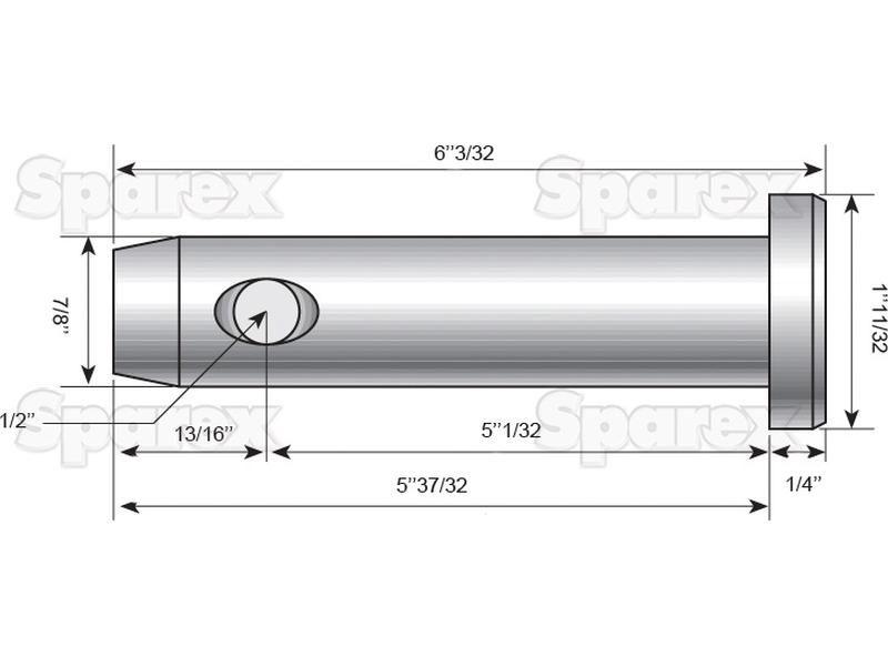 Lower link pin 22x128mm Cat. 1