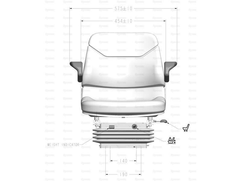 Compact Air Suspension Seat - 12V (Fabric) for Massey Ferguson 240 (200 Series)