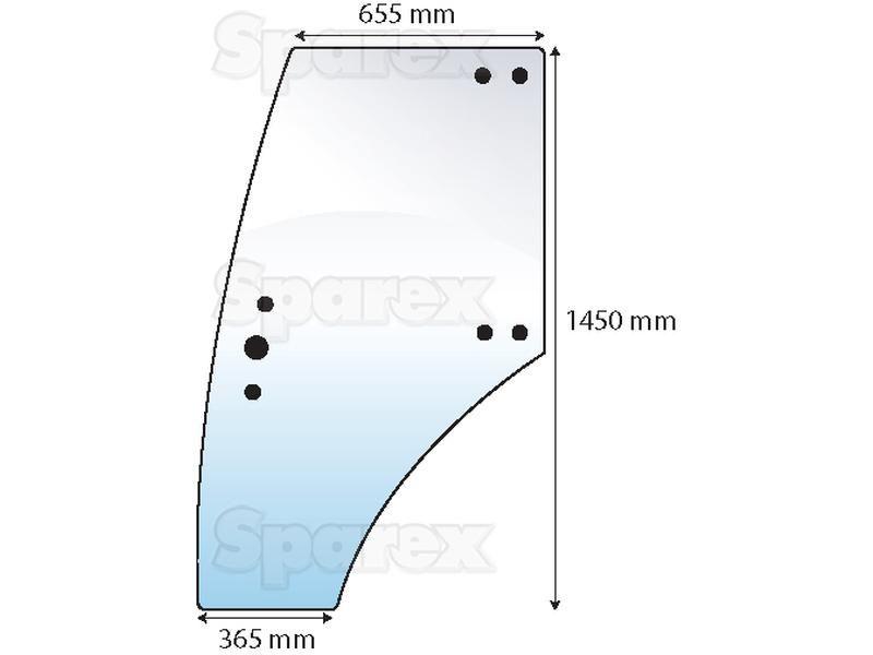 Door Glass LH for Zetor 7341 (UR1 Series)