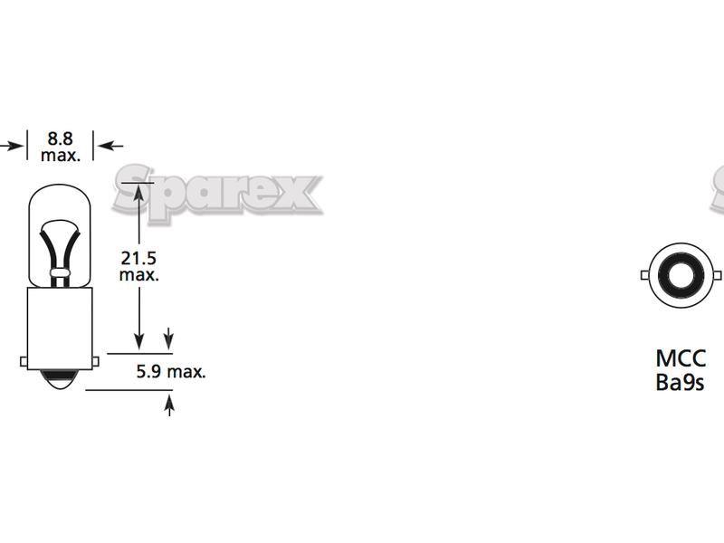 Halogen Side | Indicator Bulb, 12V, 4W, BA9s Base Case IH, Lucas