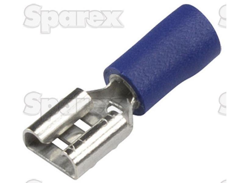 Pre Insulated Spade Terminal, Double Grip - Female, 6.3mm, Blue (1.5 - 2.5mm)
