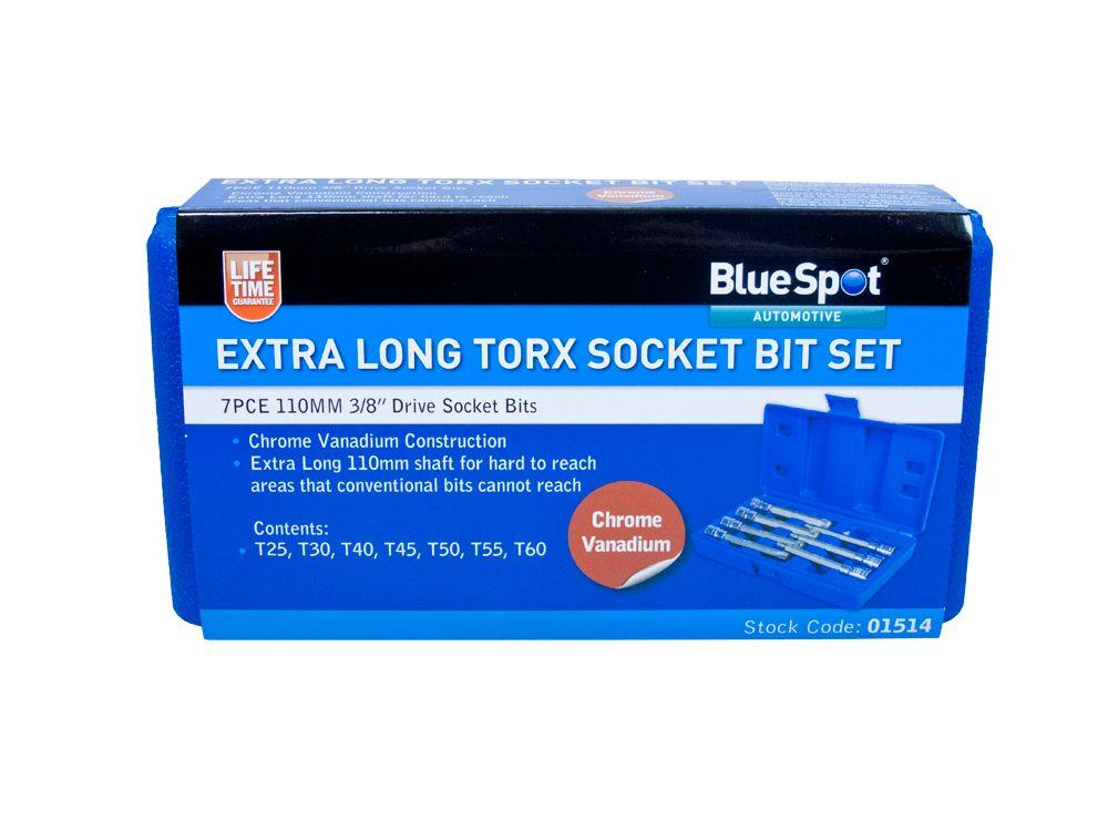 Blue Spot Tools 7 PCE 3/8" Drive Extra Long Torx Socket Bit Set (T25-T60)
