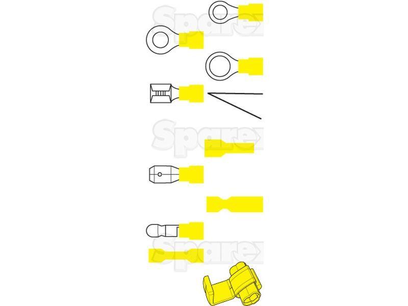 Pre Insulated Ring Terminal, Standard Grip, 6.4mm, Yellow (4.0 - 6.0mm)