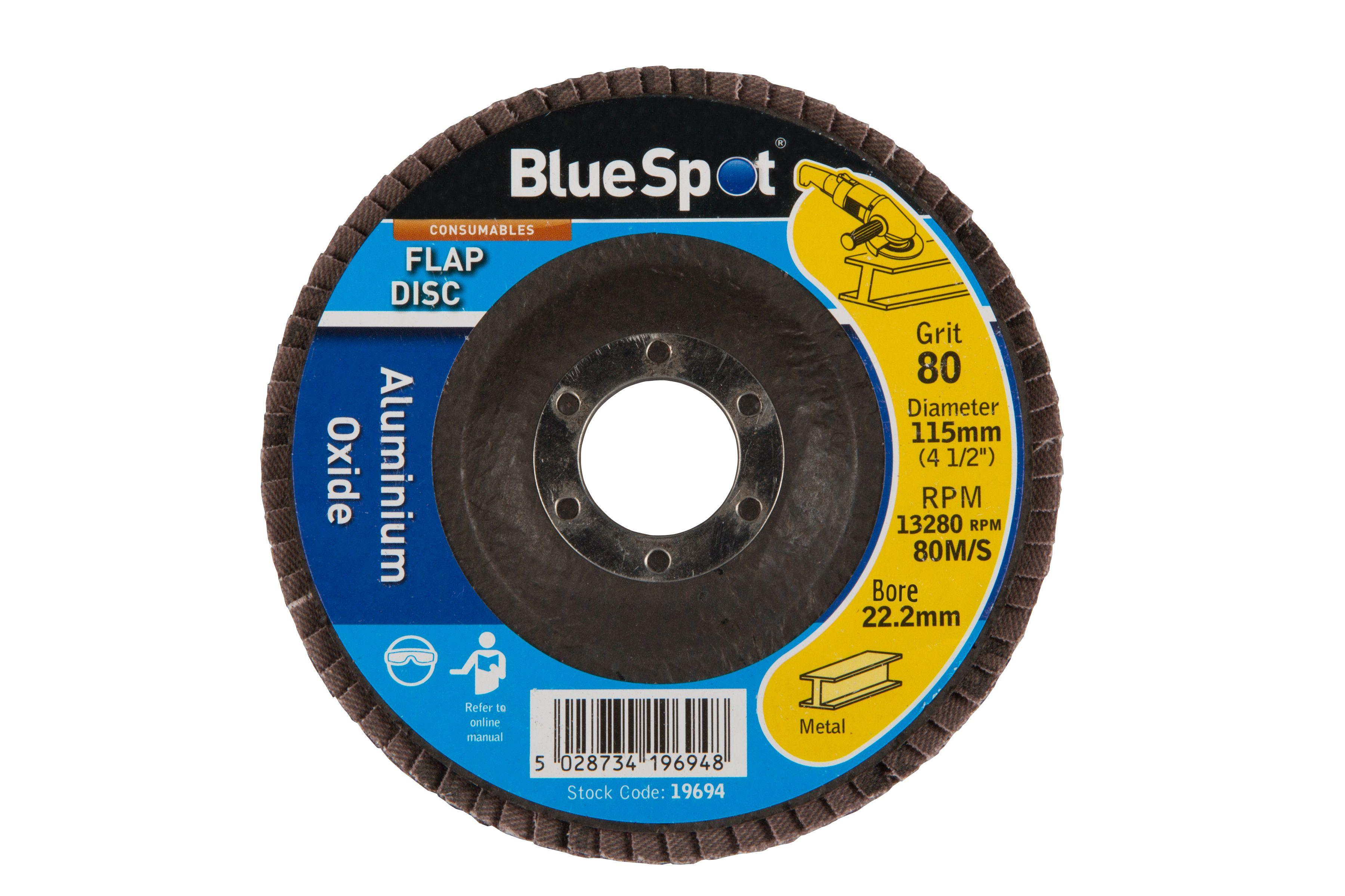 Blue Spot Tools 115mm (4.5") 80 Grit Aluminium Oxide Flap Disc