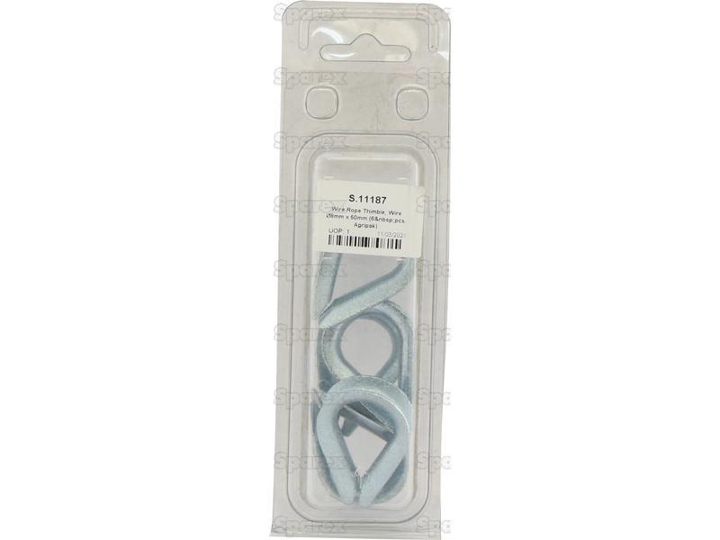 Wire Rope Thimble, Wire Ø8mm x 50mm (6 pcs. Agripak)