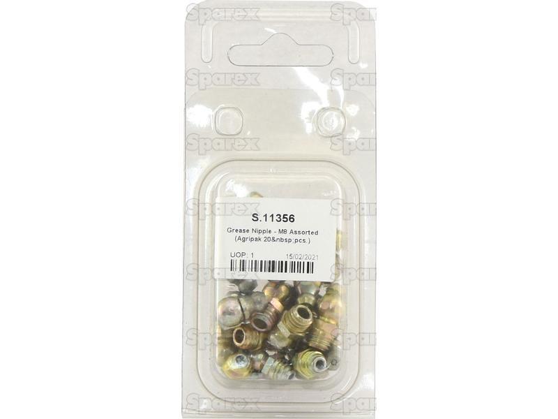 Grease Nipple - M8 Assorted (Agripak 20 pcs.)