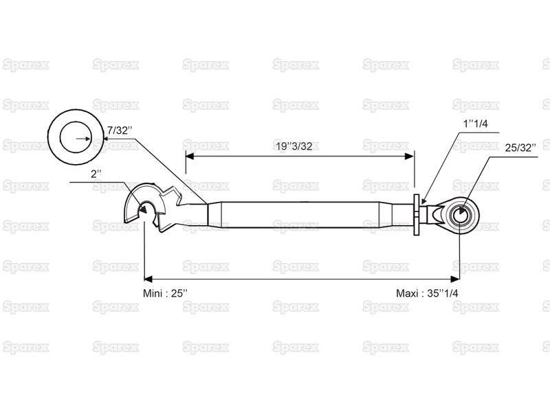 Top Link Heavy Duty (Cat.20mm/2) Ball and Q.R CBM Hook, Min. Length: 635mm.