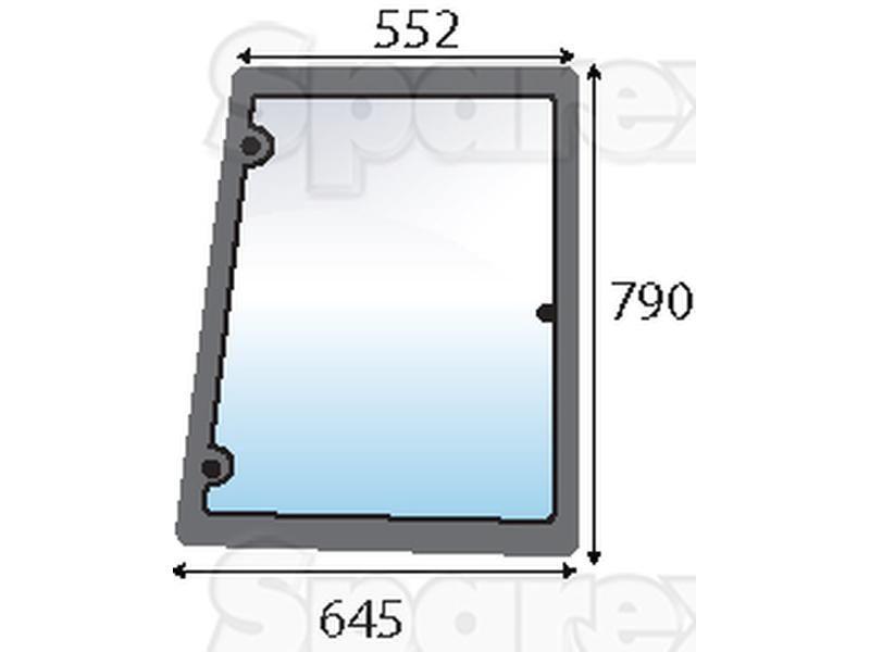 Side Glass RH for Case IH, Fiat, Ford New Holland