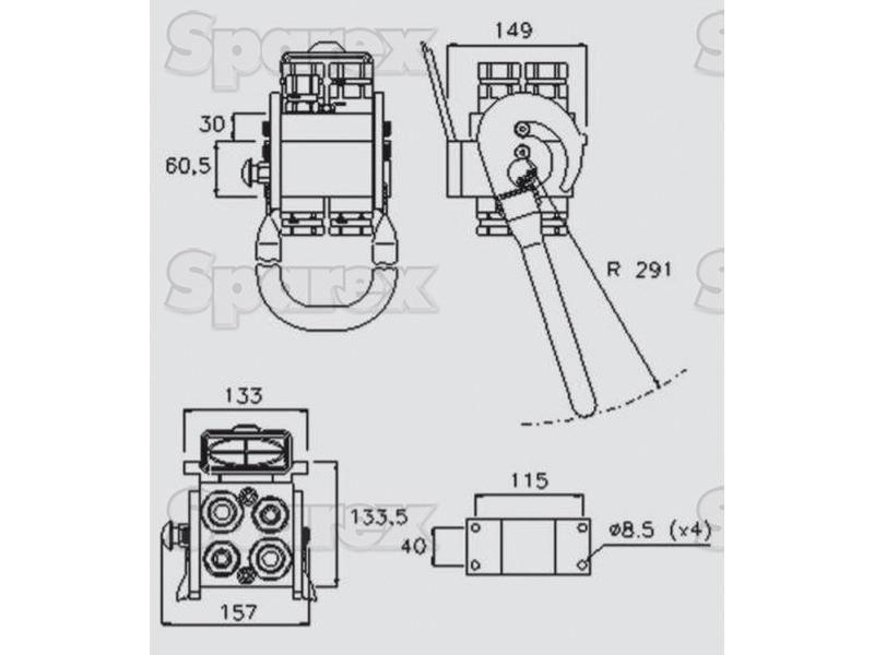 Faster Multiport Coupling - 4 Ports 1/2 & 3/4'' Body x 1/2 & 3/4'' BSP Female Thread (Mobile Part) Faster S.p.A (3P5104AMC)