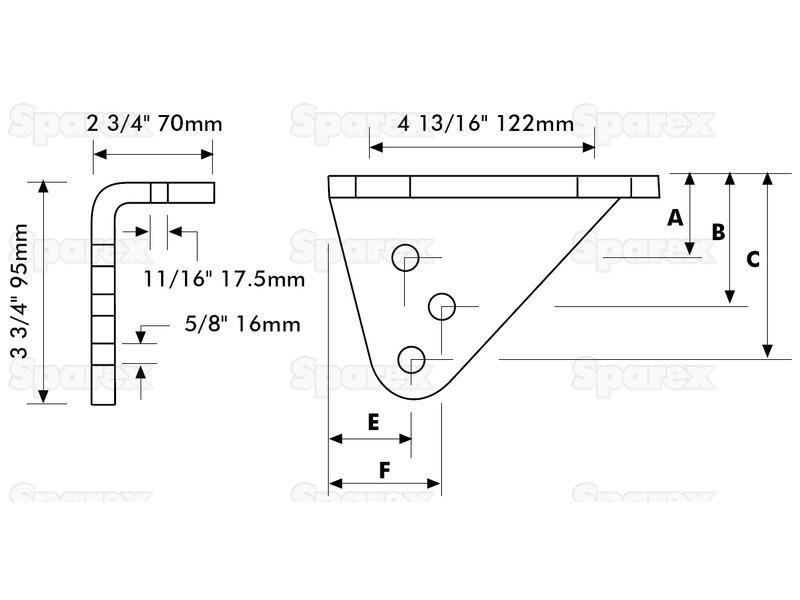 Stabiliser Bracket LH for Massey Ferguson 35 (Pre 100 Series (1947 - 65))