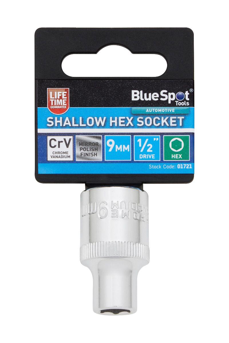 Blue Spot Tools Individual 9mm 1/2" Shallow Hex Socket