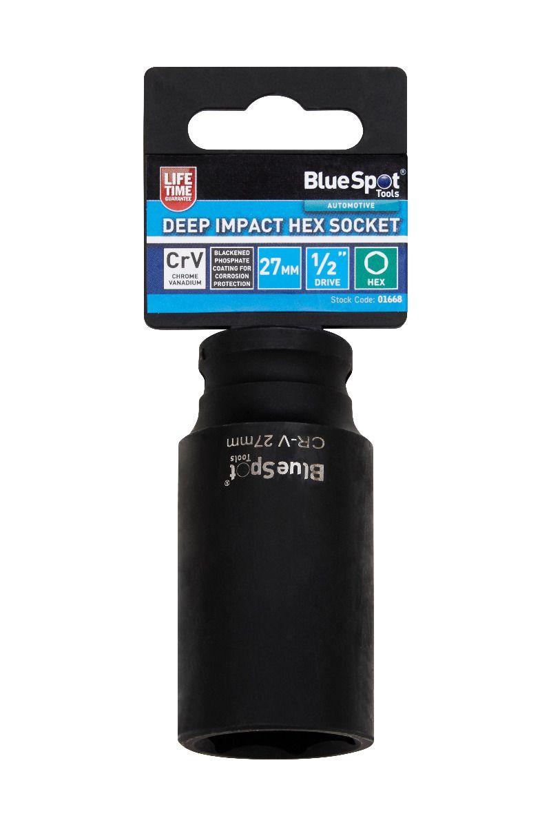 Blue Spot Tools Individual 27mm 1/2" Deep Impact Hex Socket