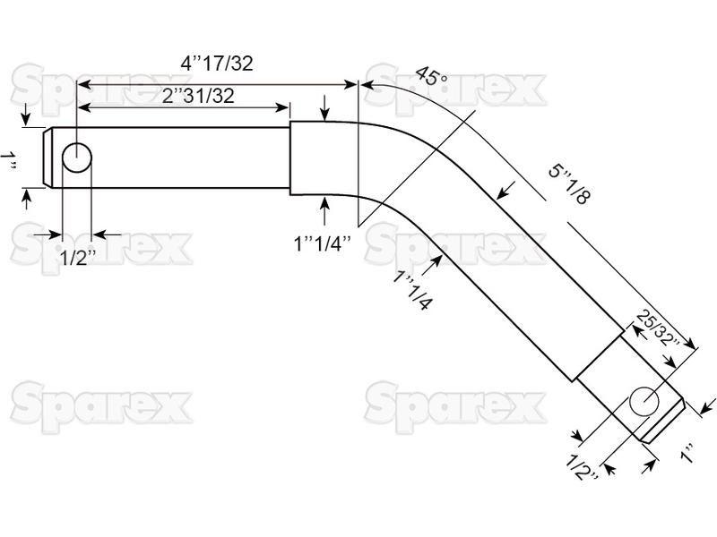 Top Link Pin - Cranked 25 - 32mm Cat.2/3