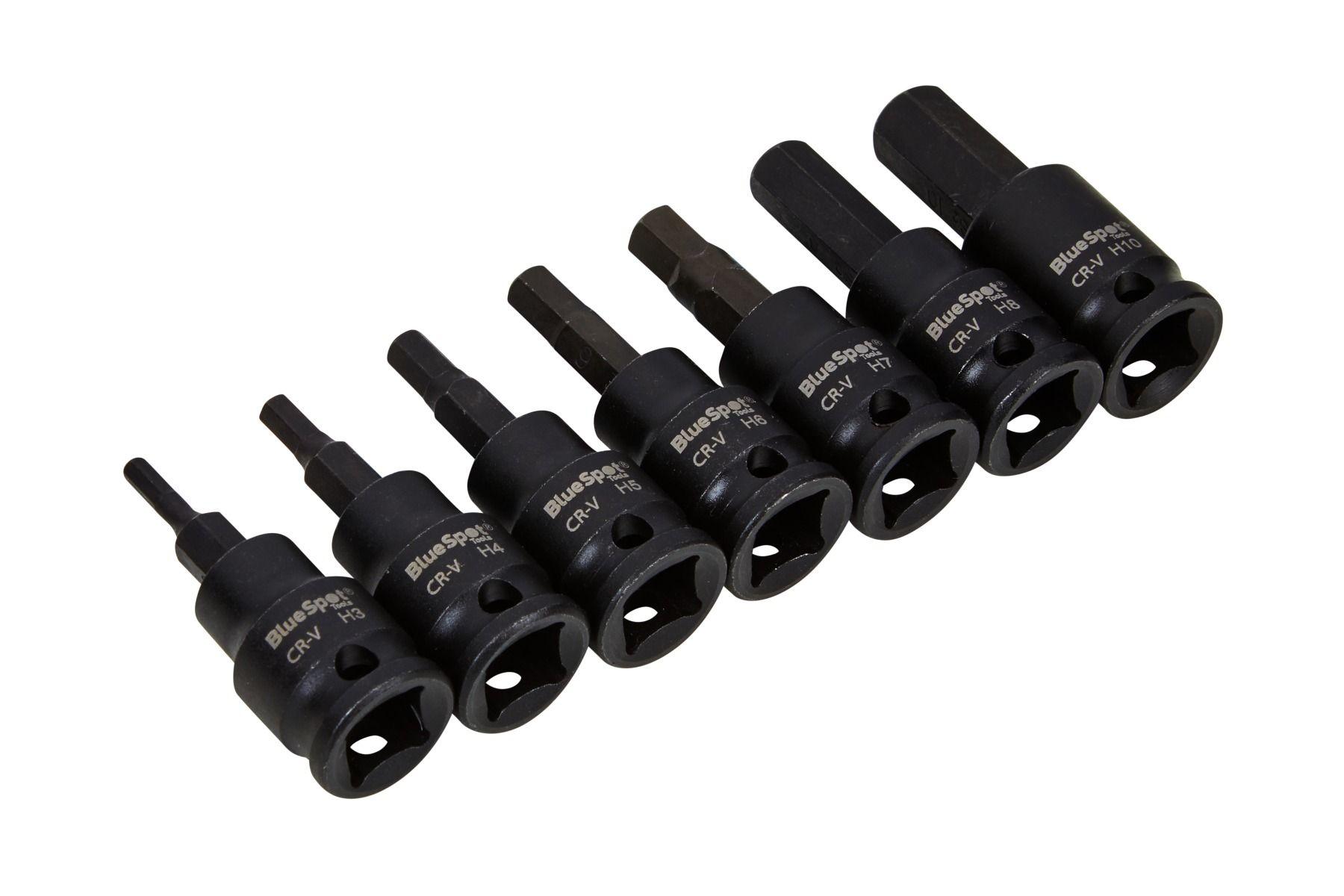 Blue Spot Tools 7 PCE 3/8" Impact Hex Bit Sockets (H3-H10)