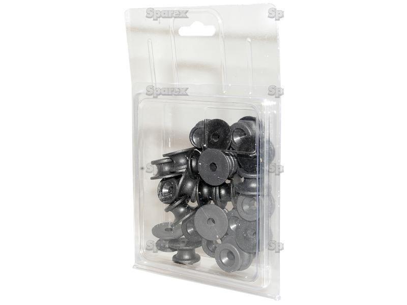 A'Pak Rubber Tensioner Securing Knob 18mm Ø small 22mm Ø large 4mm Ø hole, Height: 11mm - Qty 25