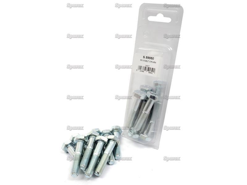 Metric Bolt, Size: M10 x 50mm (Din 931) 20 pcs. Agripak